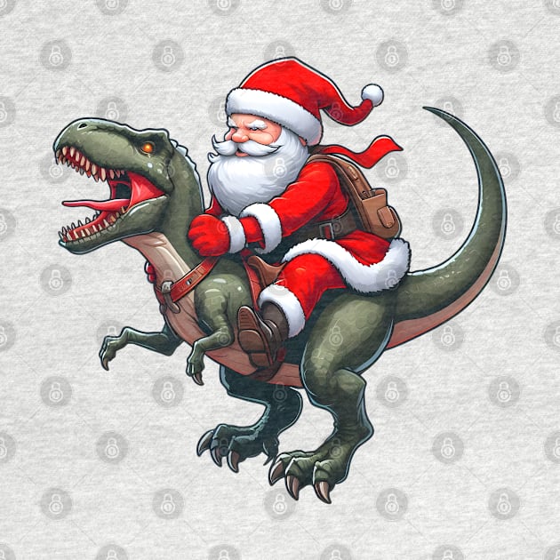 Santa Claus rides a Trex by Signum